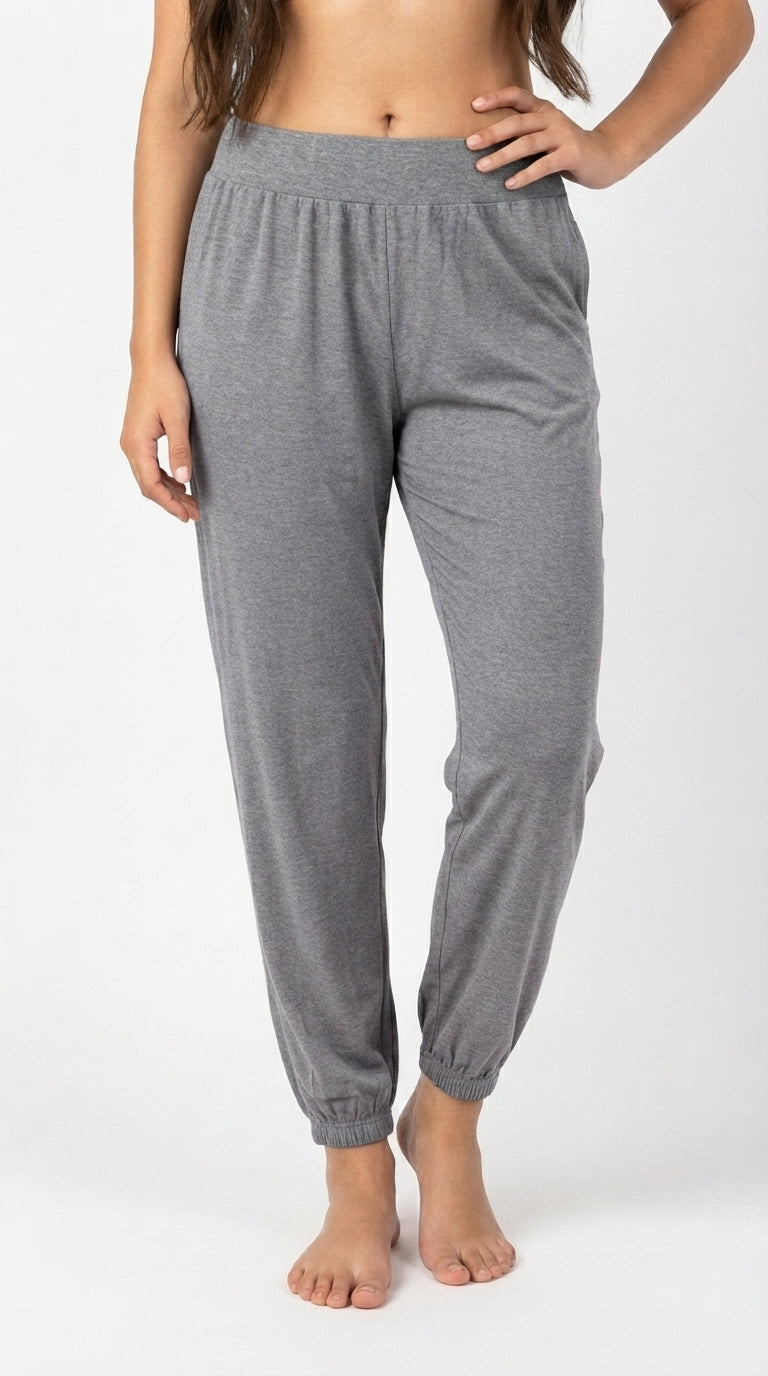 Women's Maroon Jogger Sweatpants Soft Knit Lounge Pants